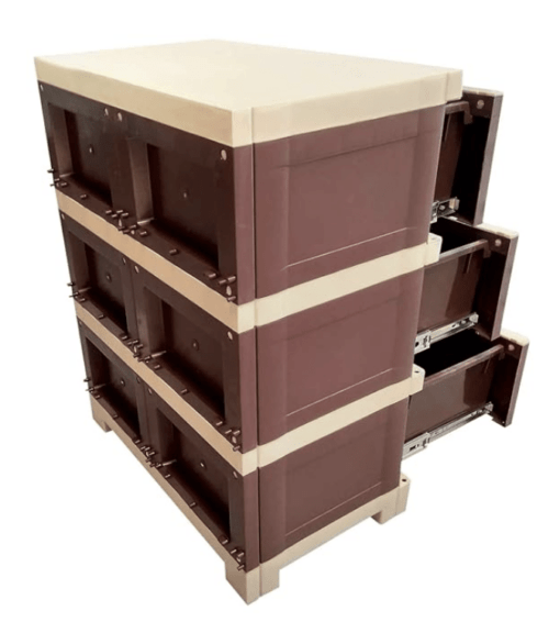 Supreme Fusion DR-3 Multipurpose Plastic Storage Chest of Drawer (Brown and Beige) - Image 2